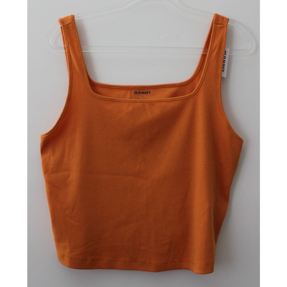 Old Navy Womens Cropped Rib-Knit Tank Top Orange Size 2X NWT